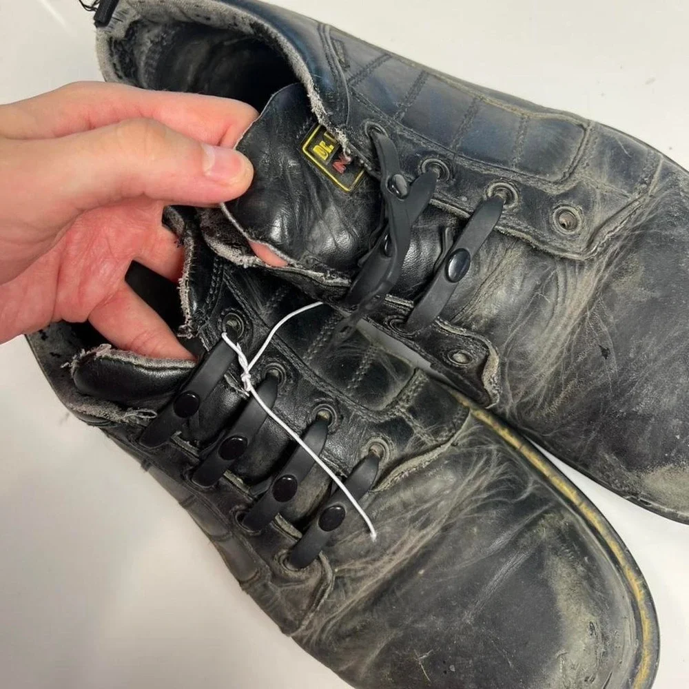 Vintage heavy Dr marten black leather oxford lace up shoes